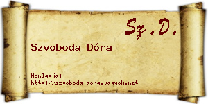 Szvoboda Dóra névjegykártya