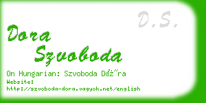 dora szvoboda business card